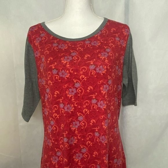 LulaRoe ladies t-shirt dress midi red & size XL NWT - Picture 2 of 15